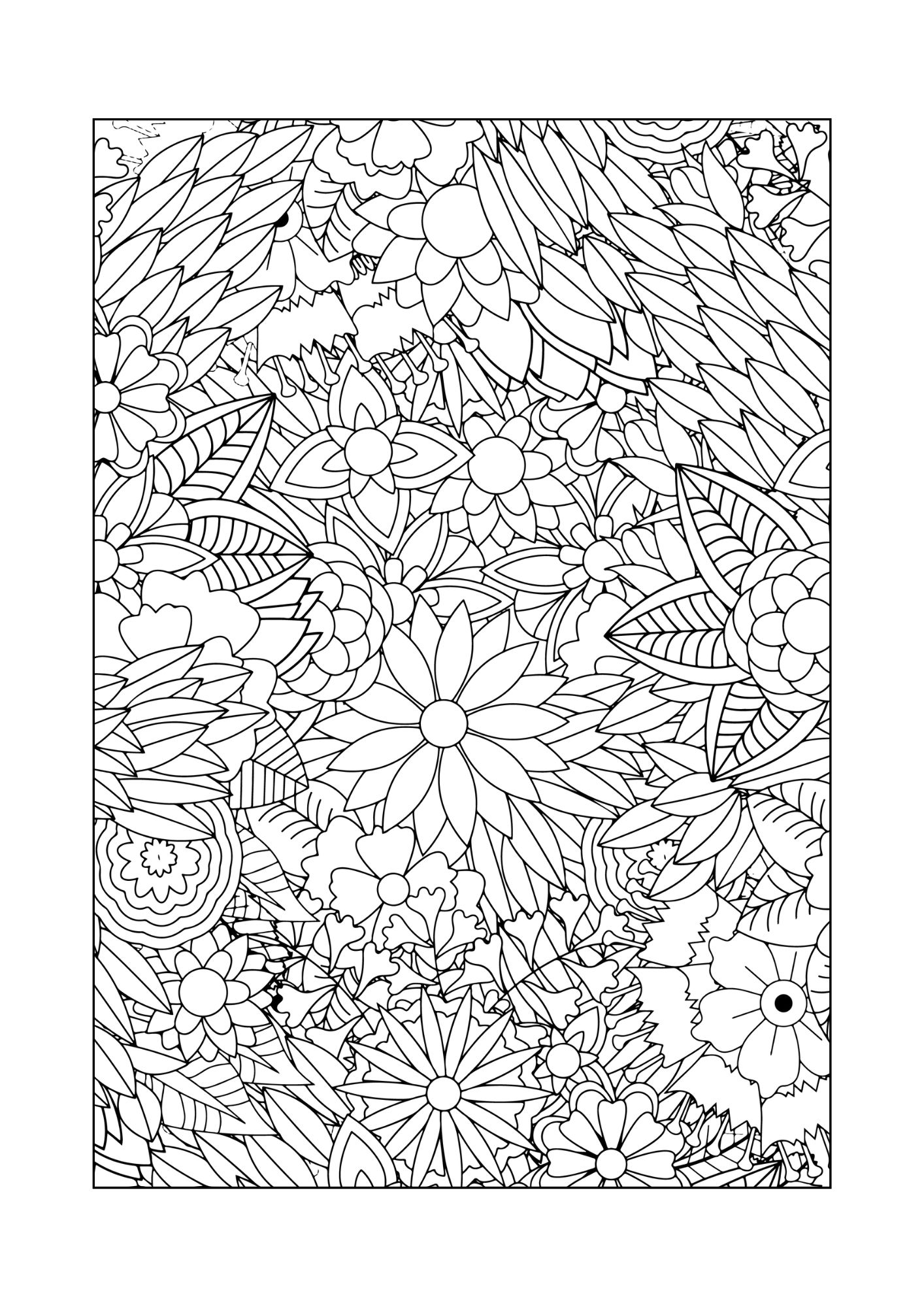 Felnőtt Színező - Nyomtatható - Virágos 3. - Image 4