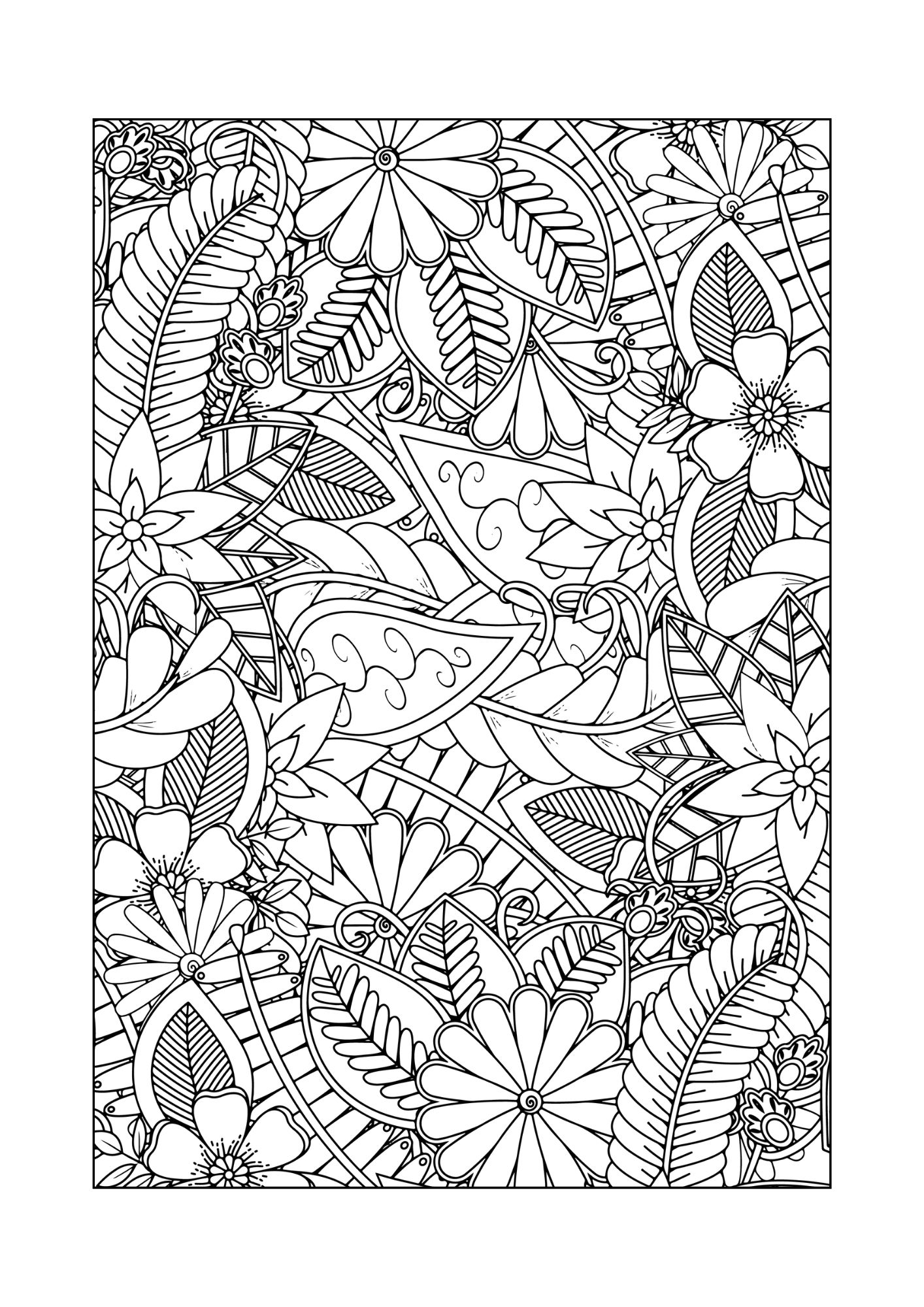 Felnőtt Színező - Nyomtatható - Virágos 3. - Image 6