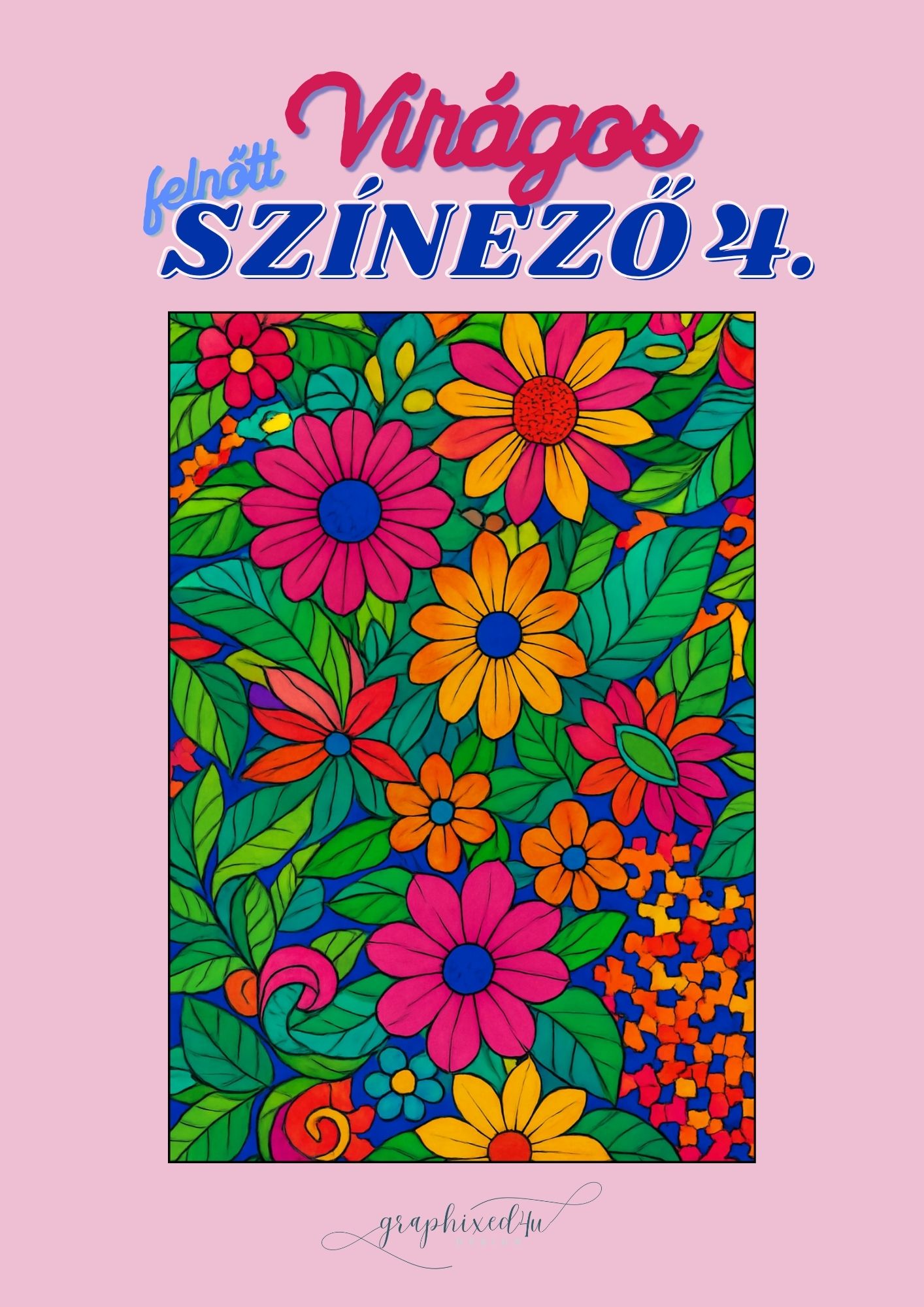 felnőtt színező virág