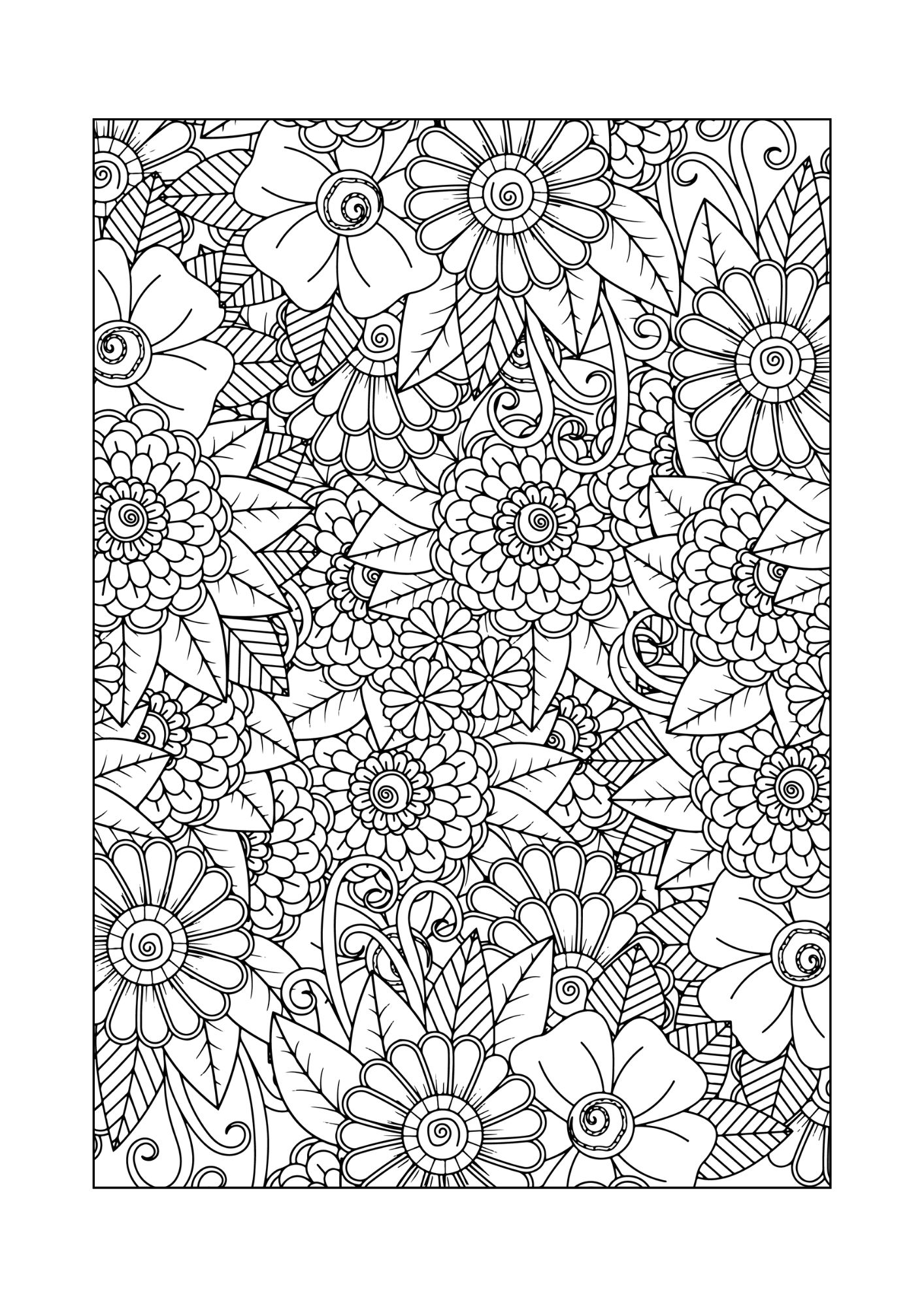 Felnőtt Színező - Nyomtatható - Virágos 4. - Image 2