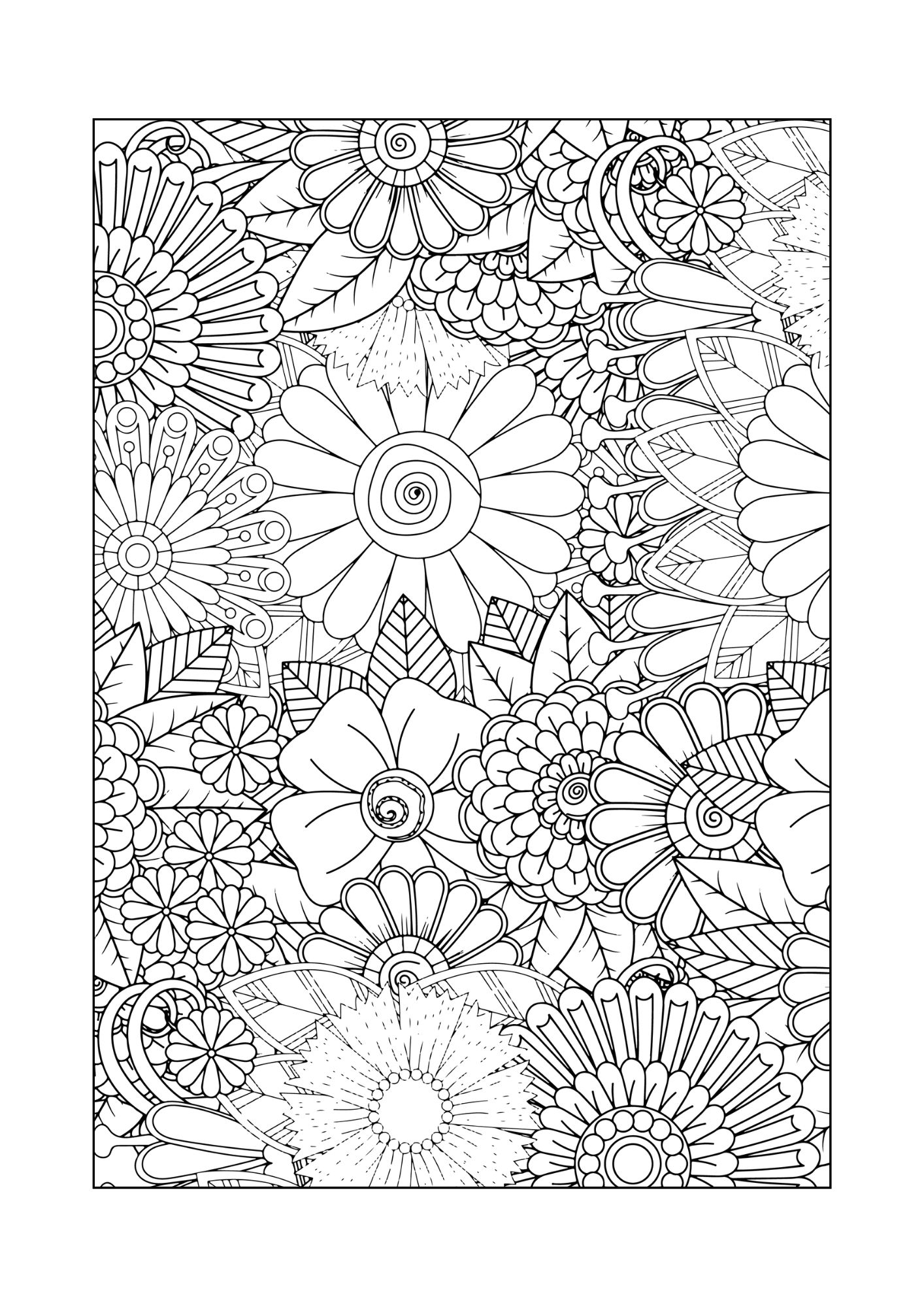 Felnőtt Színező - Nyomtatható - Virágos 4. - Image 5