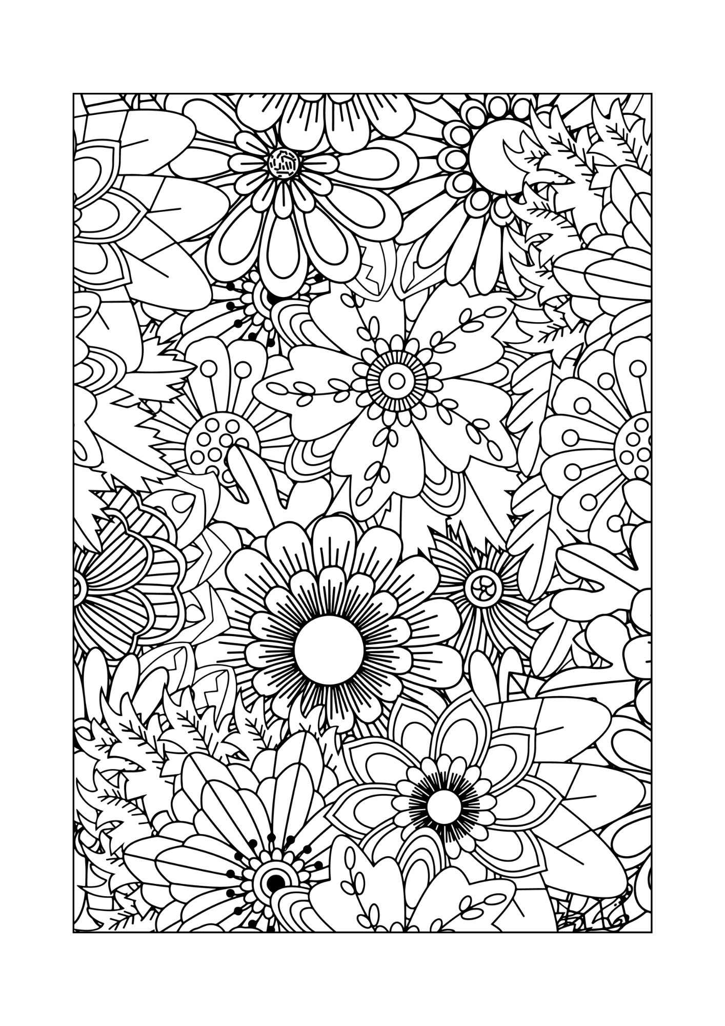 Felnőtt Színező - Nyomtatható - Virágos 4. - Image 3