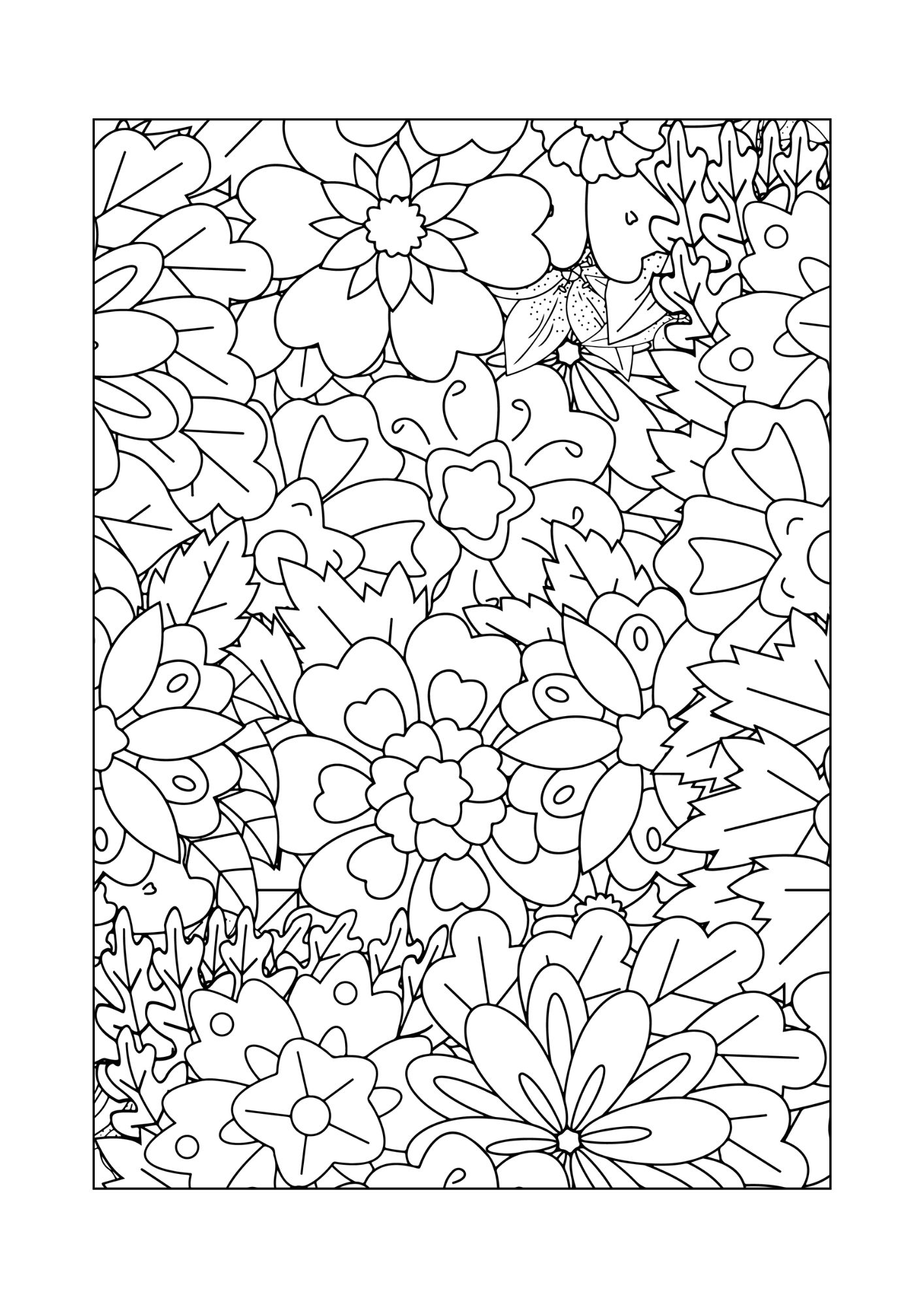 Felnőtt Színező - Nyomtatható - Virágos 4. - Image 4