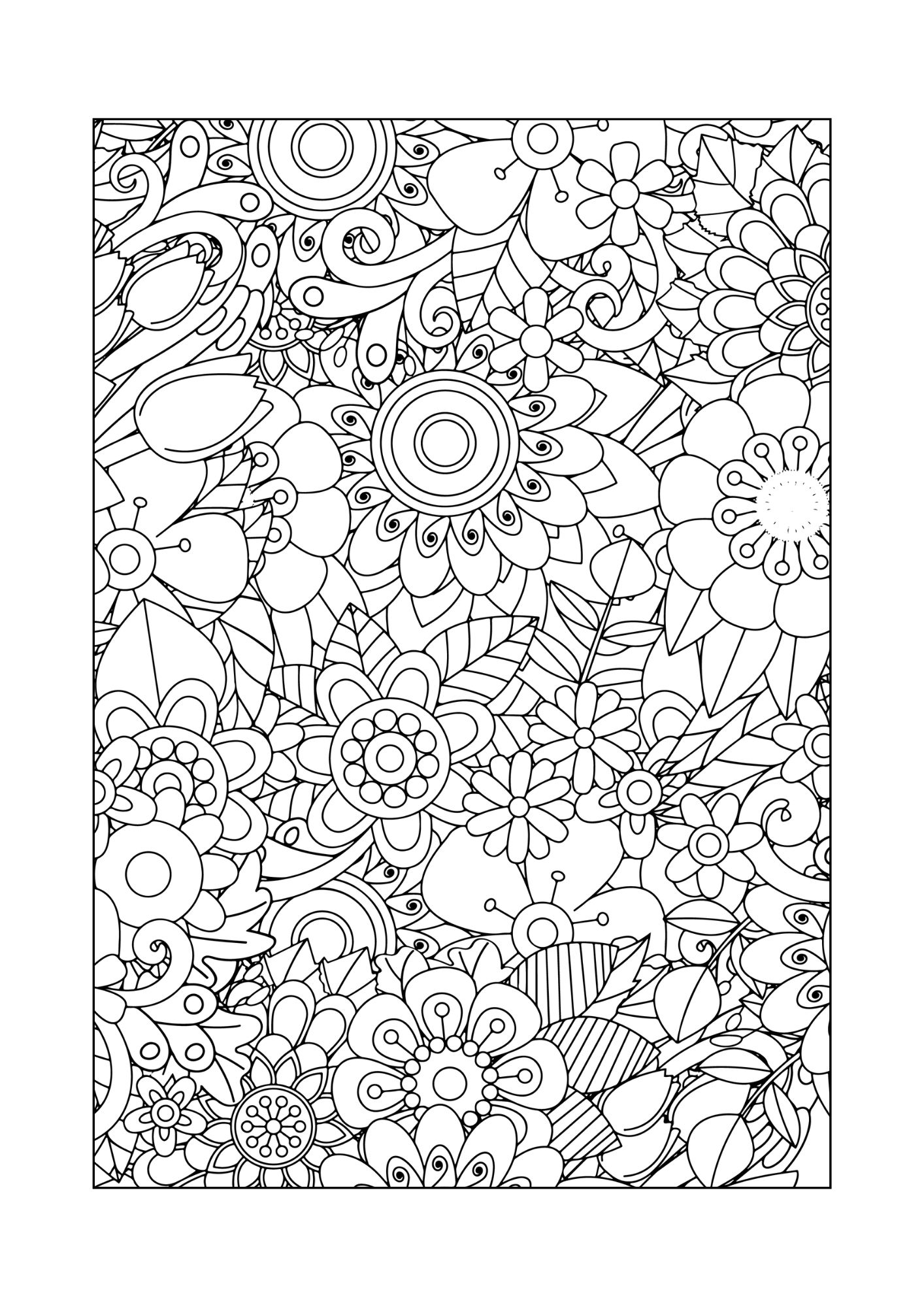 Felnőtt Színező - Nyomtatható - Virágos csomag 1-5. - Image 6