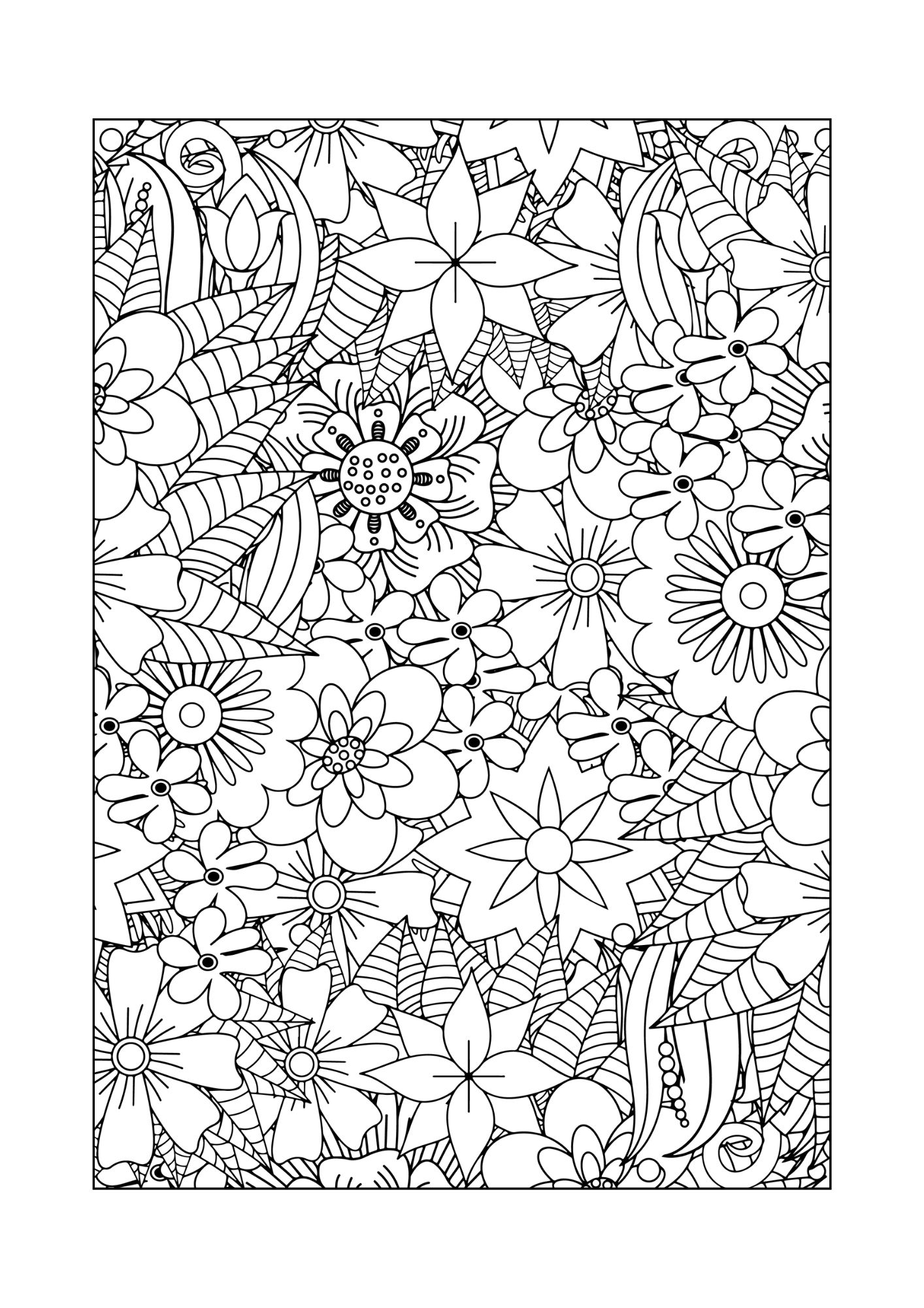 Felnőtt Színező - Nyomtatható - Virágos 5. - Image 2