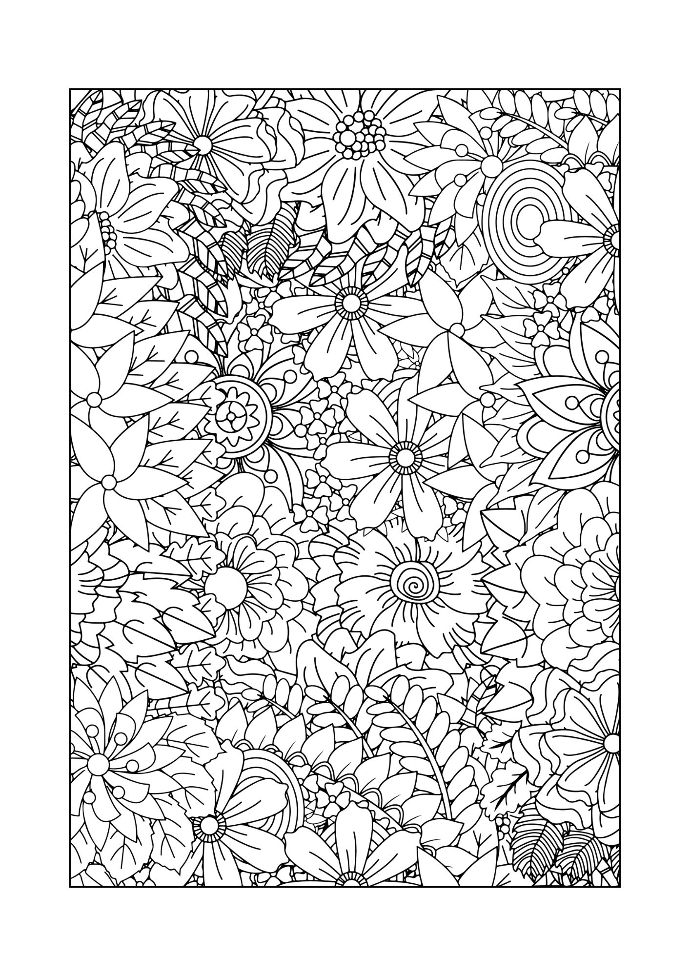 Felnőtt Színező - Nyomtatható - Virágos 5. - Image 3