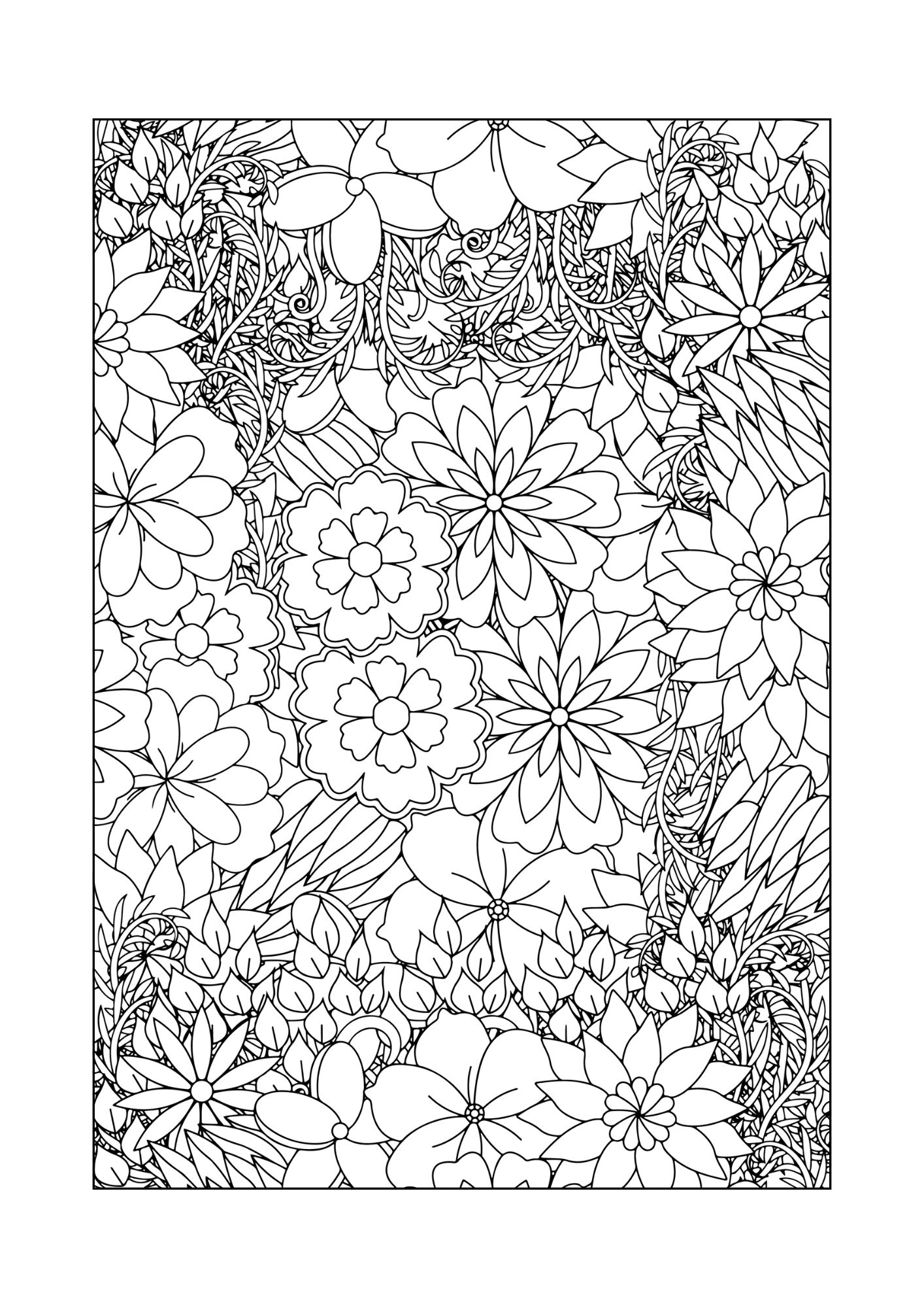 Felnőtt Színező - Nyomtatható - Virágos 5. - Image 4