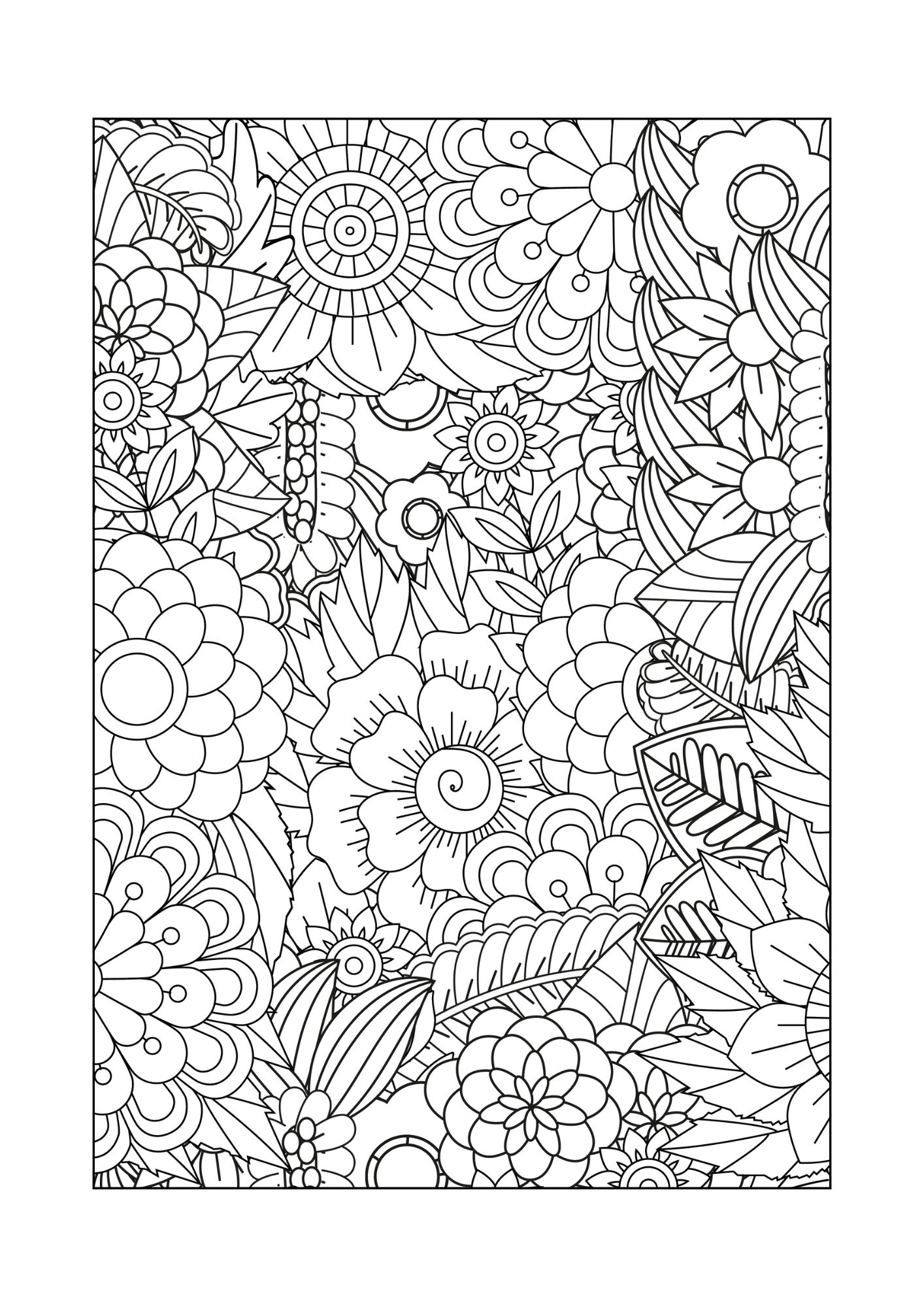 Felnőtt Színező - Nyomtatható - Virágos 5. - Image 5