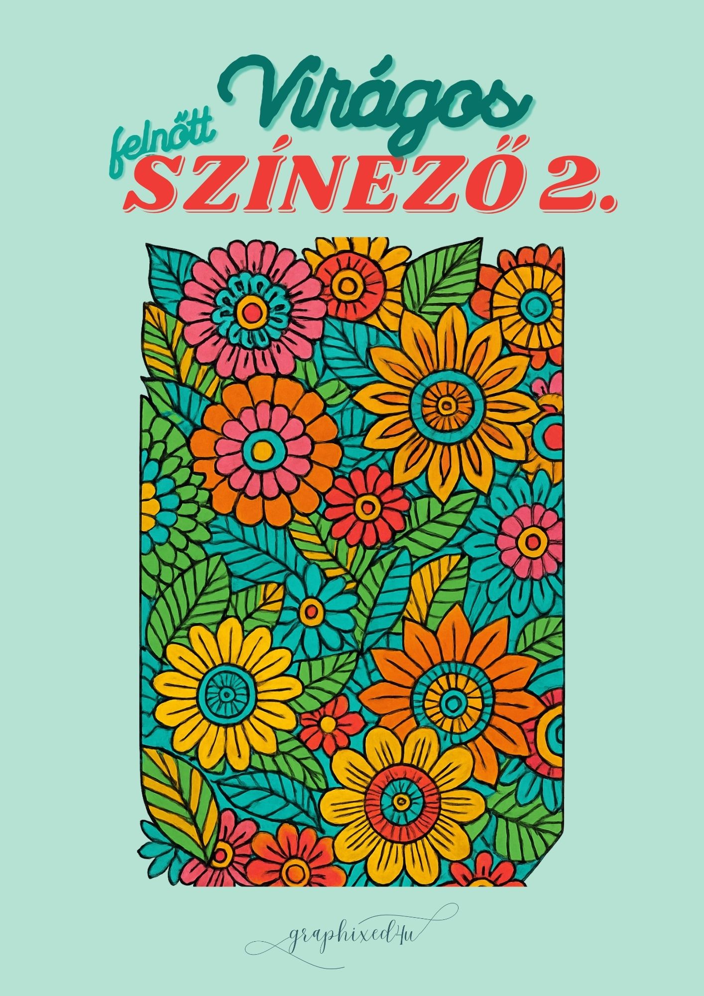 virágos felnőtt színező