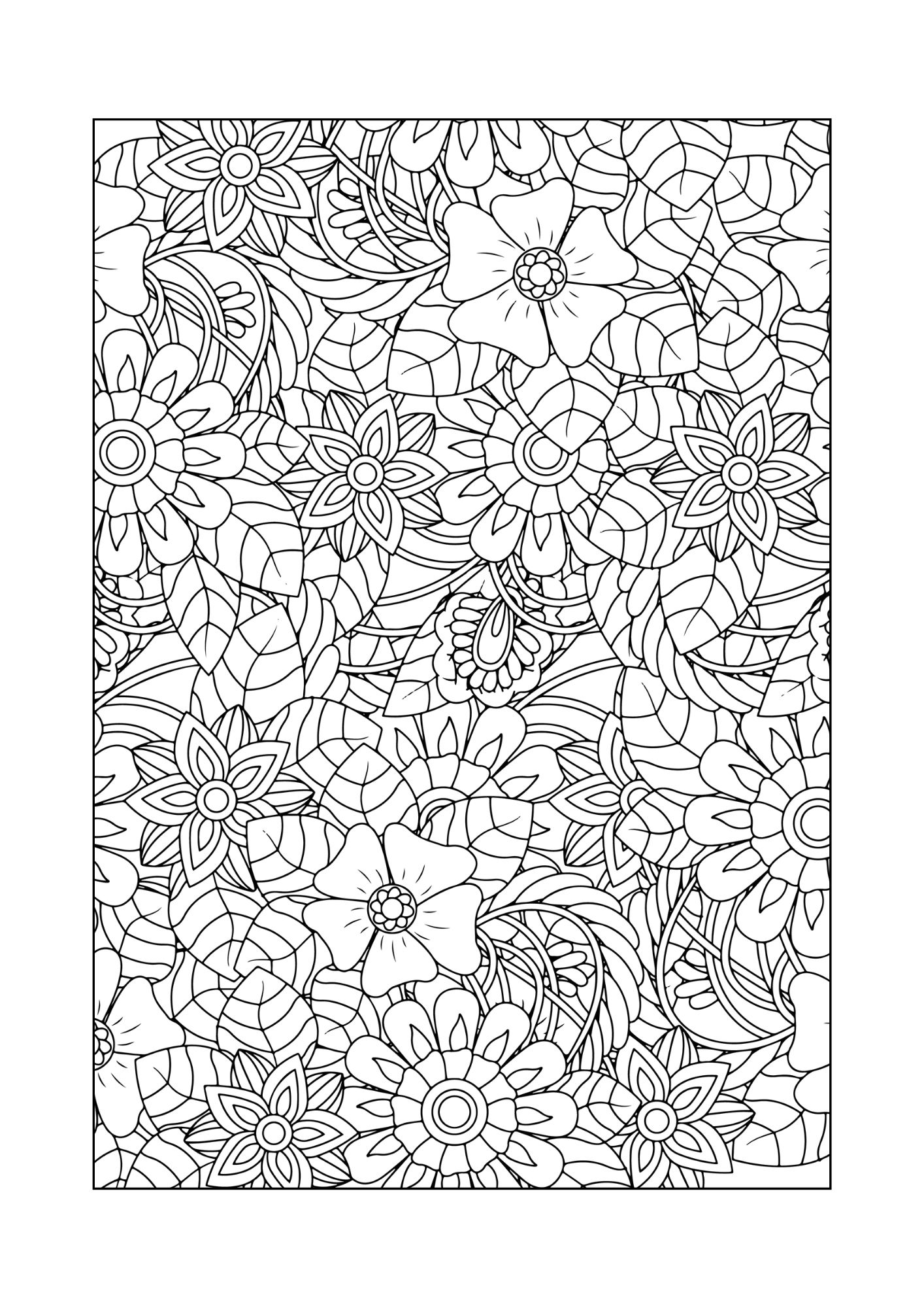 Felnőtt Színező - Nyomtatható - Virágos csomag 1-5. - Image 5