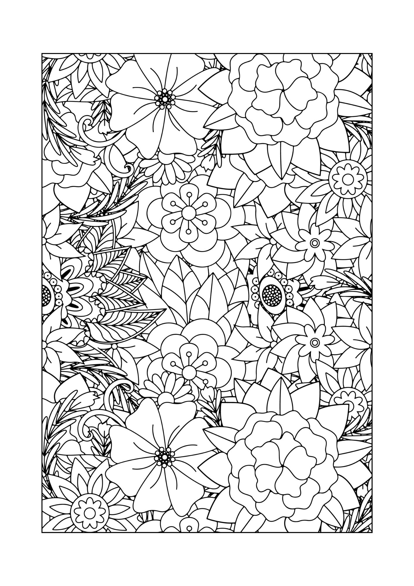 Felnőtt Színező - Nyomtatható - Virágos 2. - Image 6