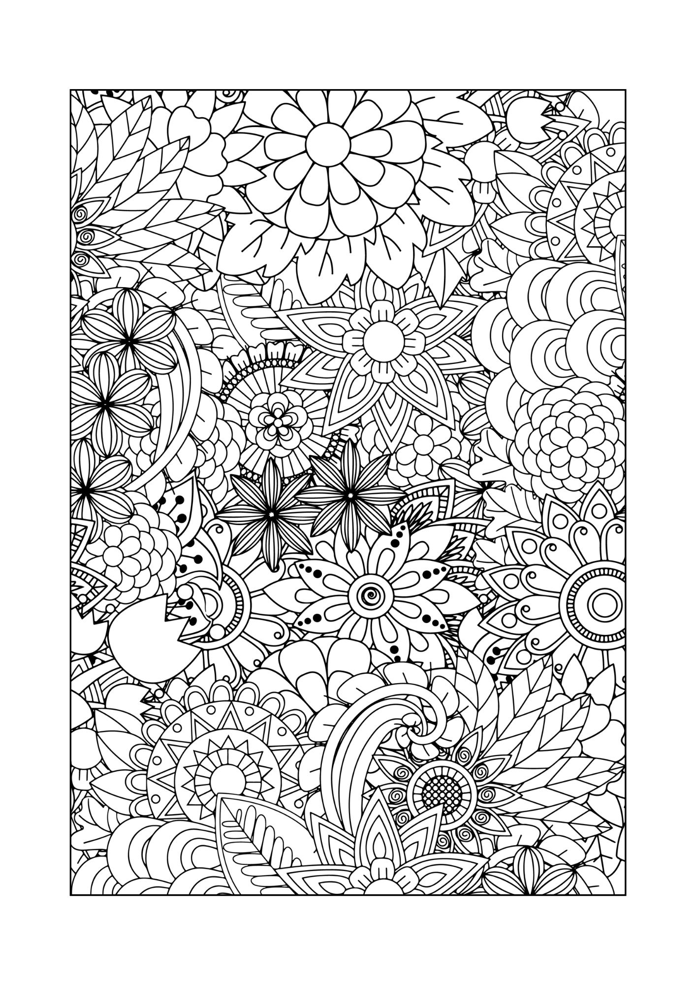 Felnőtt Színező - Nyomtatható - Virágos 3. - Image 2