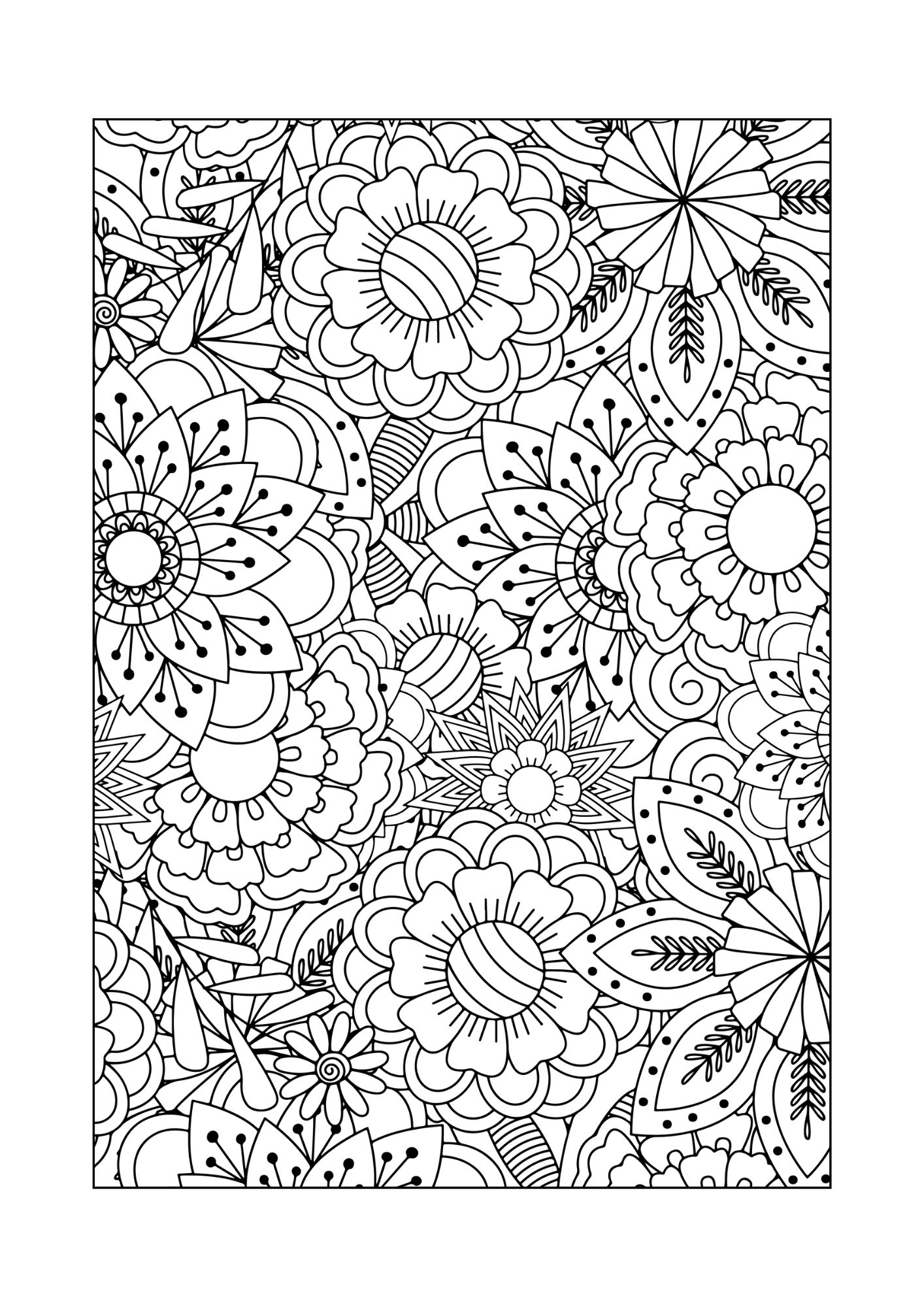 Felnőtt Színező - Nyomtatható - Virágos 3. - Image 3