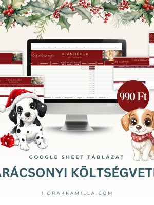 karácsonyi költségvetés dinamikus táblázat