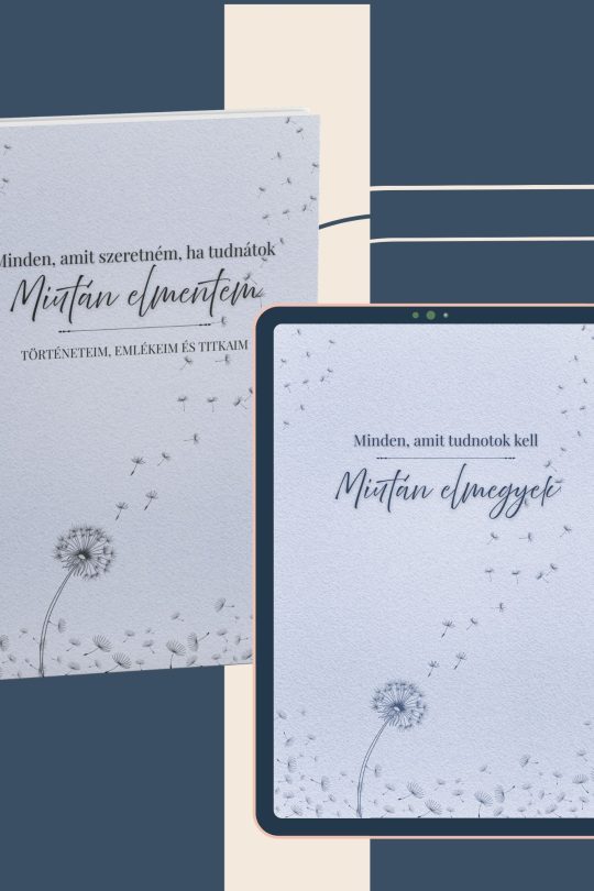 digitális életvégi tervező és nyomtatható emlékkönyv pitypang