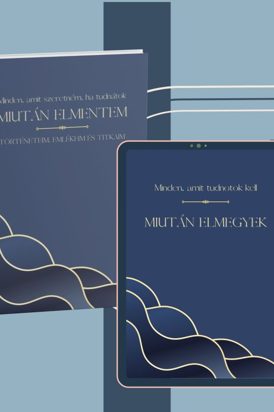 digitális életvégi tervező és nyomtatható emlékkönyv kék