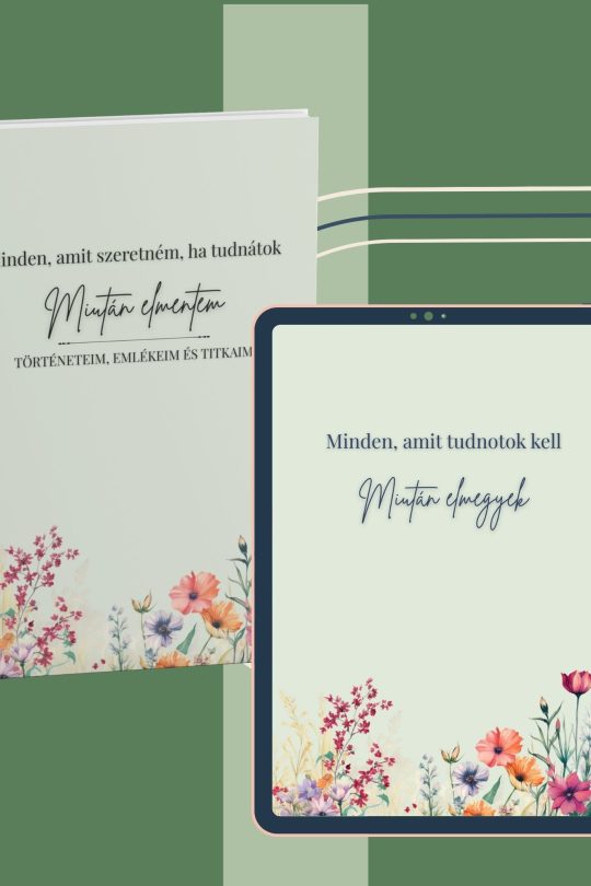 digitális életvégi tervező és nyomtatható emlékkönyv virágos