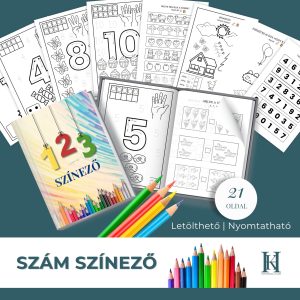 Szám Színező 4-7 éveseknek - Ismerkedés a számok világával 1-10-ig